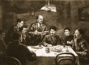 Riunione del Comitato Centrale del Partito Bolscevico, 23 ottobre 1917 da Lupov (attr. to)