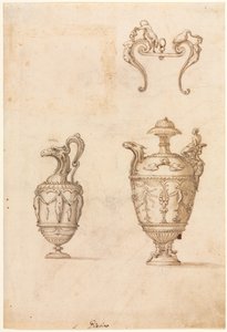 Progetto per due vasi e un ornamento (recto)