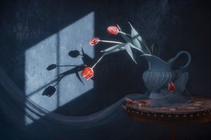 Tulipani alla luce della finestra da Lydia Jacobs