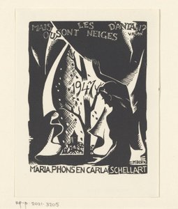 Auguri di Capodanno per il 1947 da Carla, Mária e Phons Schellart
