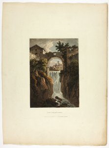 Cascata di Tivoli, tavola trentanove delle Rovine di Roma da M. Dubourg