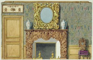 Camino nella sala da pranzo in rue Fortunee, casa acquistata da Balzac nel 1847 da M. Santi