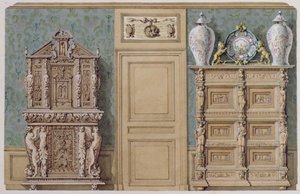 Mobili nella sala da pranzo in rue Fortunee, casa acquistata da Balzac nel 1847 da M. Santi