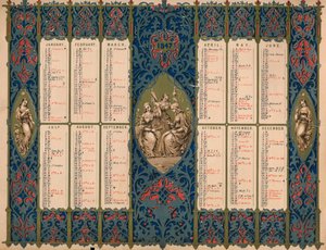 Calendario con giorni dei santi e compleanni reali