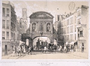 Temple Bar, Londra, c.1845