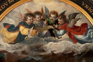 Adorazione dei Magi, Trittico, Pannello centrale, dettaglio da Maarten de Vos