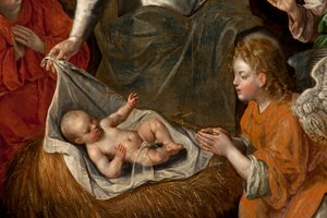 Adorazione dei Magi, Trittico, Pannello centrale (dettaglio) da Maarten de Vos