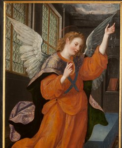 Adorazione dei Magi, Trittico, Pannello sinistro, parte posteriore (dettaglio)