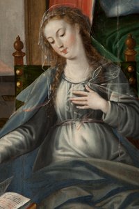 Adorazione dei Magi, Trittico, Pannello destro retro, dettaglio da Maarten de Vos
