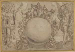 Apollo, Diana e il Tempo con le Vicissitudini Cicliche della Vita Umana da Maarten de Vos