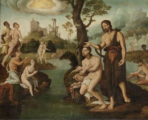 Il battesimo di Cristo da Maarten van Heemskerck (circle of)
