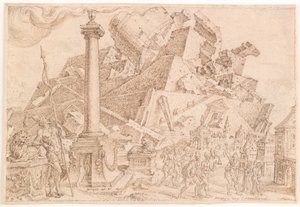 La distruzione della Torre di Babele da Maarten van Heemskerck