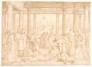 Il santo Stefano viene sepolto da Maarten van Heemskerck