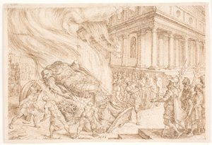 Jehu distrugge il tempio di Baal da Maarten van Heemskerck