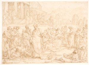 Pietro e gli altri apostoli guariscono i malati da Maarten van Heemskerck