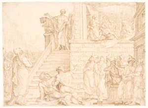 Pietro predica a Gerusalemme da Maarten van Heemskerck
