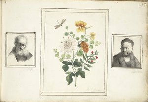 Natura morta con fiori, una testa e un busto di un uomo da Machtelt Moninckx