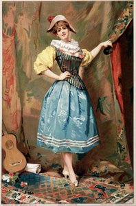 Il costume (Una donna con una chitarra), XIX secolo da Madeleine Lemaire