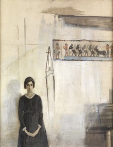 Autoritratto con arazzo egiziano