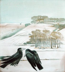 Cornacchie in un paesaggio