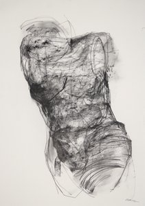 Torso 2, 2022 (carboncino su carta) da Madgalena Morey