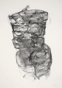 Torso 4, 2022 (carboncino su carta) da Madgalena Morey