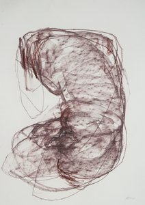 Torso 5, 2022 (carboncino su carta) da Madgalena Morey