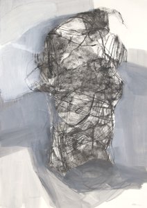 Torso 6, 2022 (carboncino su carta) da Madgalena Morey