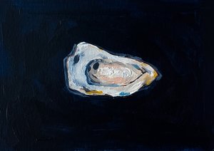 Una singola ostrica fresca