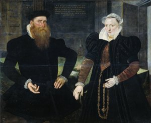 Ritratto di Gillis Hooftman, Armatore, e sua Moglie Margaretha van Nispen (Gilles van Eichelenberg, detto Hoffman) da Maerten de Vos