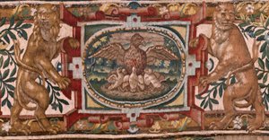 Museo Diocesano. Serie Storia di Gedeone. Gli israeliti consegnano a Gedeone la loro parte del bottino. Seta e lana. Donazione del Vescovo Vicente Roca de la Serna da Maerten van Heemskerck