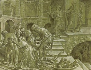 La parabola del re che preparava le nozze da Maerten van Heemskerck