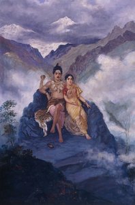 Il Signore Shiva e Parvati sul Monte Kailash