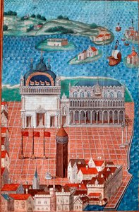 Veduta di Piazza San Marco con il Palazzo Ducale a Venezia da Maitre de Philippe de Gueldre