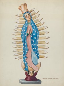 Santo di legno di Guadalupe o Bulto