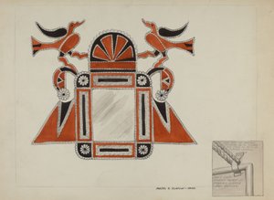 Cornice di specchio in latta da Majel G. Claflin