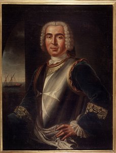 Ritratto del Cavaliere Pierre Andre de Suffren di Saint Tropez (Saint-Trophez), balivo di Suffren (1729-1788) - Arte Maltese - XVIII secolo, 99 x 76 cm