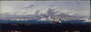 Veduta del porto di Valetta, Malta da Maltese School