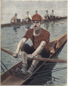 Gara di canottaggio, in Francia. Illustrazione di Luque, dal giornale francese Le soleil du dimanche da Manuel Luque