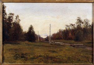 Paesaggio con un treno da Manuil Christoforovich Aladzhalov
