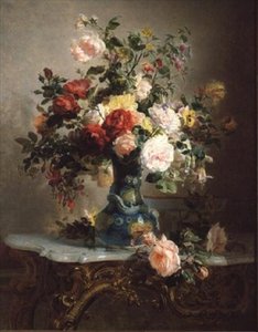 Vaso di rose e altri fiori da Marc Laurent Bruyas