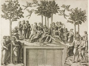 Apollo sul Parnaso da Marcantonio Raimondi
