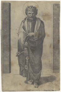 Apostolo Pietro con chiavi (serie: Cristo e gli apostoli) da Marcantonio Raimondi