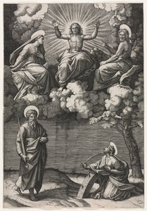 Cristo, la Vergine e San Giovanni Battista con i Santi Paolo e Caterina da Marcantonio Raimondi
