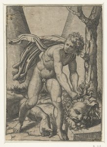 Davide con la testa di Golia da Marcantonio Raimondi