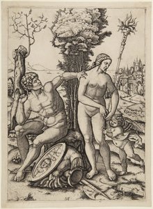 Marte, Venere e Cupido da Marcantonio Raimondi