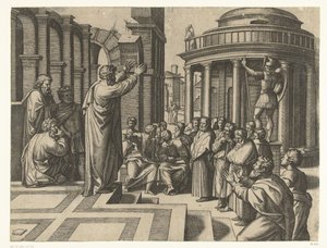 Paolo predica ad Atene da Marcantonio Raimondi