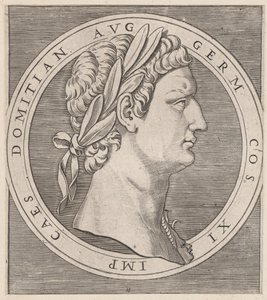 Speculum Romanae Magnificentiae: Domiziano, da I Dodici Cesari, ca. 1500-1534 da Marcantonio Raimondi