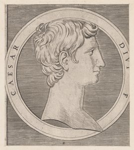 Speculum Romanae Magnificentiae: Ottaviano Augusto, da I Dodici Cesari, ca. 1500-1534 da Marcantonio Raimondi
