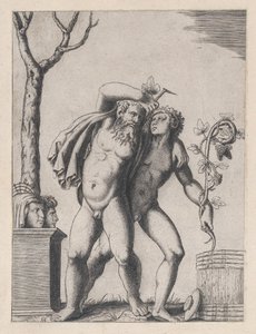 Speculum Romanae Magnificentiae: Giovane e vecchio baccante, ca. 1514-36